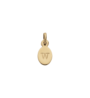 KA Oval Letter W, 18K Gold Vermeil